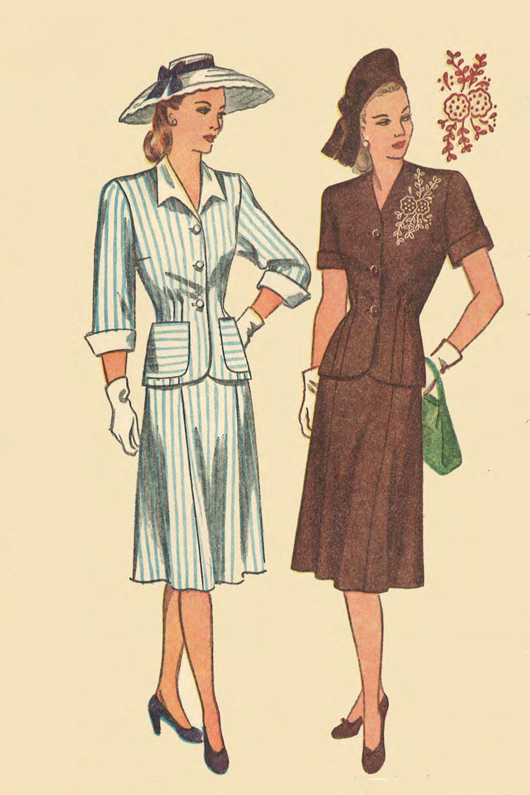 Vintage 1940's Sewing Pattern Women's Elegant Etsy