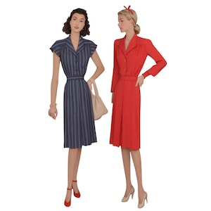 Vintage 1940&#39;s Schnittmuster, Shirt Tailliertes Kleid - Büste 30&quot;(76.2 cm)