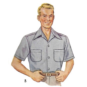 May include: A light blue short-sleeved shirt with a button-down collar and two chest pockets. The shirt has a slightly relaxed fit and is made of a lightweight fabric.