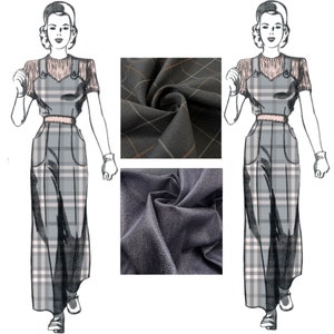 PDF - Vintage 1940's Sewing Pattern: Land Girl Overalls & Cap Dungarees Jumpsuit - Bust 33"-43.5" (83.8cm-110.5cm) - Instantly Print at Home