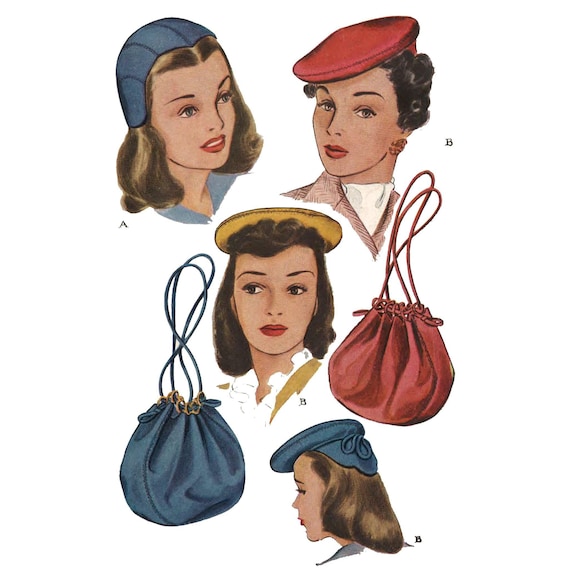 Previamente Leyenda boleto Patrón de costura vintage de los años 40/50: sombreros de - Etsy España