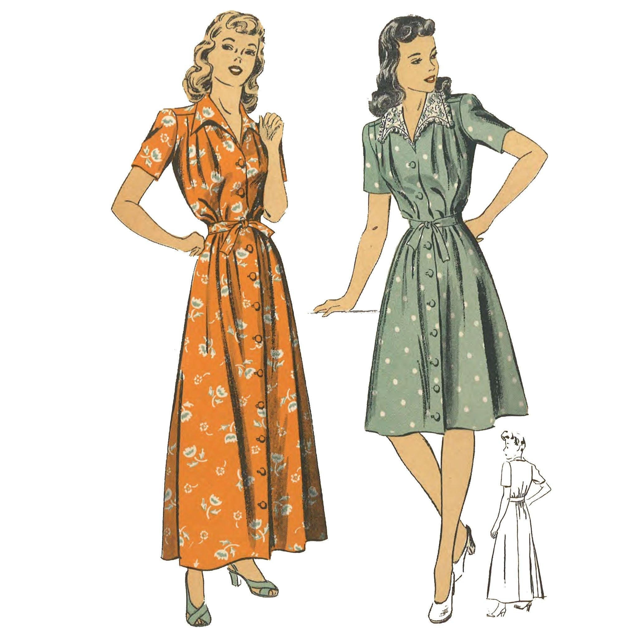 Vintage 1940s Sewing Pattern: Housecoat Robe Dressing Gown - Etsy UK