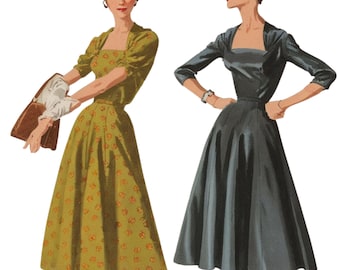 Vintage 1950's Schnittmuster: Rockabilly Versatile Fit Dress - Büste 91 cm