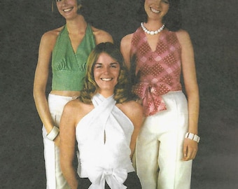 PDF - Vintage 1970s Pattern – Halter Tops - Bust: 36” (91.4cm) - Instantly Print at Home