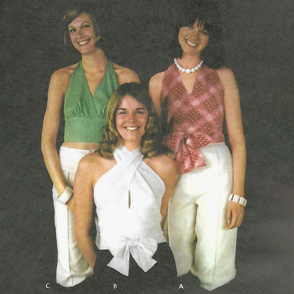 PDF - Vintage 1970s Pattern – Halter Tops - Bust: 36” (91.4cm) - Instantly Print at Home