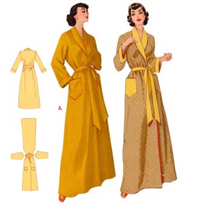 Vintage 1950s Sewing Pattern: Wrap around Robe, Shawl Collar, Dressing Gown - Bust 32&quot; (81.3cm)