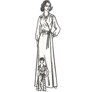 PDF - 1970s Wrap Dress   Sewing Pattern:  Style, Two Lengths, Bust 35"(89cm) - Download