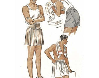 Vintage 1940's Sewing Pattern Men's Jockey Shorts Boxer Shorts - Multi-sizes