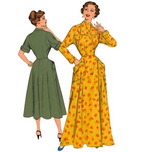 Vintage 1950s Sewing Pattern: Housecoat, Robe, Dressing Gown, Dress - Bust 38” (96.5cm)