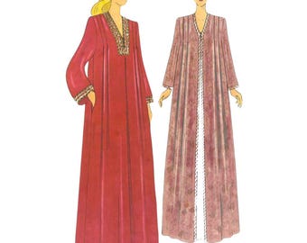 PDF - 1970s Kaftan Sewing Pattern: Kimono Robe, Bust 32.5-42"(83cm-107cm), Multi-sized -  Download