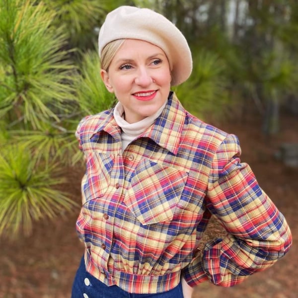 PDF - Patron de couture vintage des années 40, Land Girl LumberJack, LumberJill Jacket - Buste : 33" - 43,5" (84 cm - 110,5 cm) - Télécharger