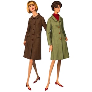 Vintage 1960&#39;s Sewing Pattern: Women&#39;s Fitted Coat - Bust 34”/86.4cm