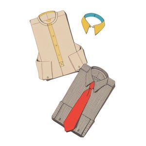 PDF - Vintage 1940's Sewing Pattern: Man's Shirt with Detachable Collar - Neck 15.5" (39.4cm) - Download