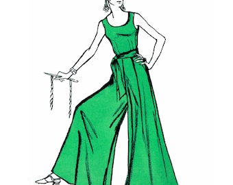 PDF – Vintage-Schnittmuster aus den 1970er-Jahren, Palazzo-Hose – Brustumfang: 91 cm (36 Zoll) – Download