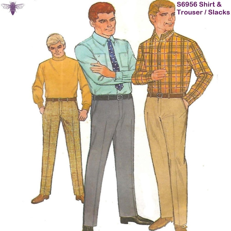 1960s Sewing Patterns | 1970s Sewing Patterns     Vintage 1960s Sewing Pattern: Mens Shirt & Hipster Slacks - Chest 38 / 96.5cm $27.65 AT vintagedancer.com