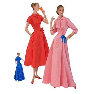 PDF - Vintage 1950&#39;s Sewing Pattern Vogue House Coat Robe Dressing Gown - Bust 36&quot; (91.5cm) - Instantly Print at Home
