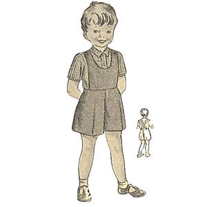 PDF - jaren 50 jongensshorts en tuinbroeken naaipatroon: 2-3 jaar - downloaden