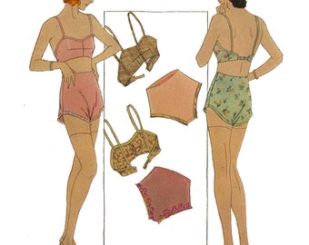 Vintage 1930's Ladies Bra and Panties Set - Bust 40" (101.6cm)