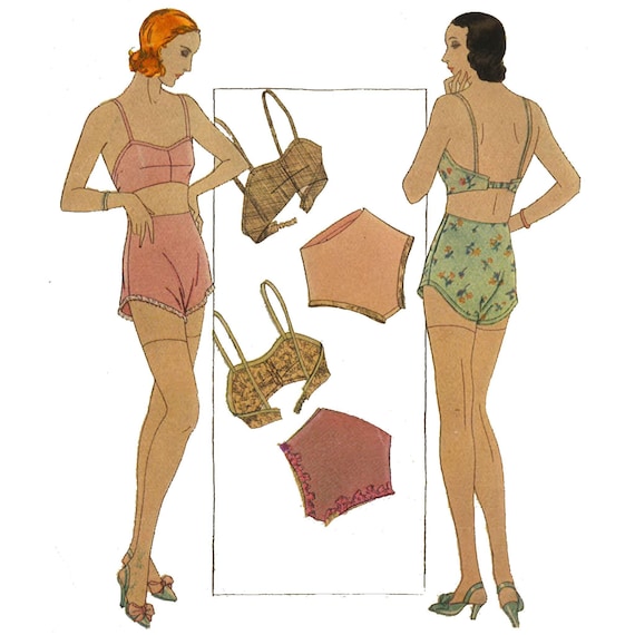 Vintage 1930's Ladies Bra and Panties Set Bust 40 101.6cm 