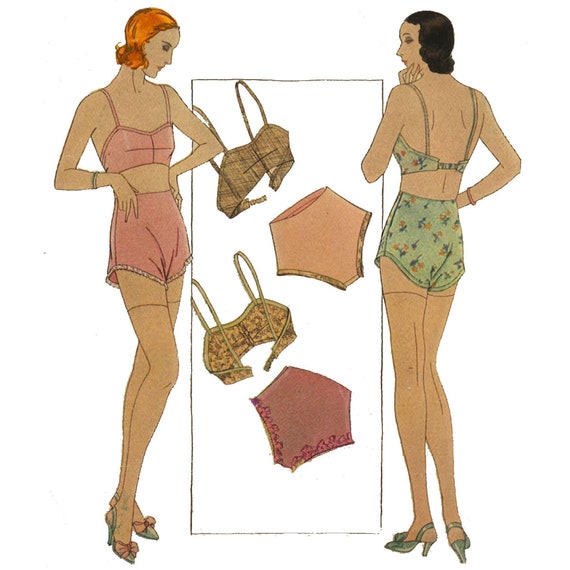 Vintage 1930's Ladies Bra and Panties Set Bust 40 101.6cm 