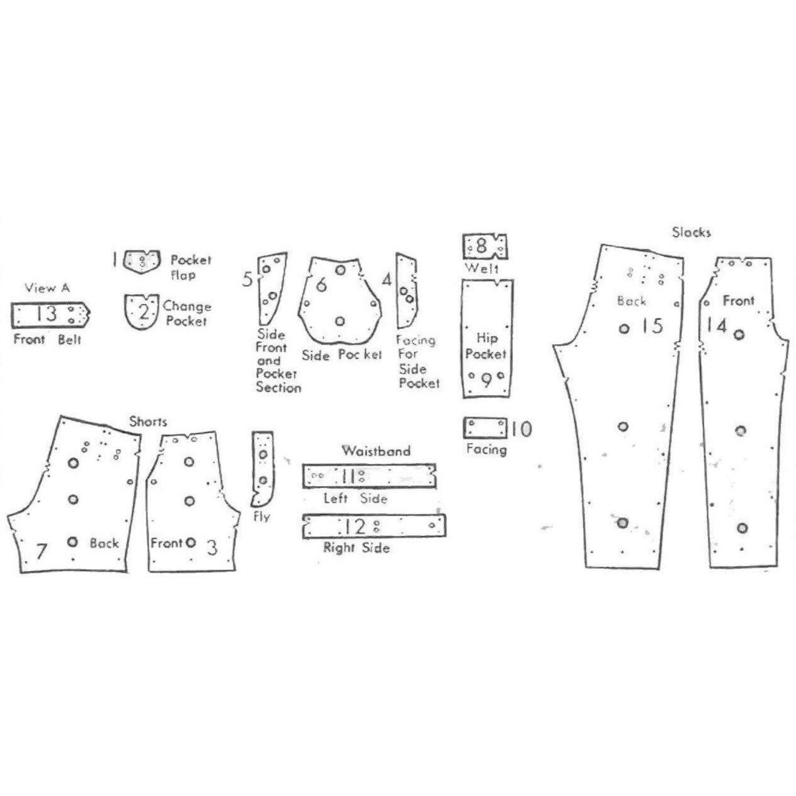 Vintage 1940's Sewing Pattern Men's Slacks Pants Etsy UK