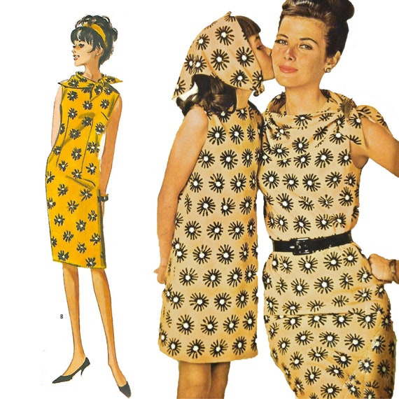 Vintage 1960s Pattern Dress & Scarf Bust: 34 86.4cm -  Canada