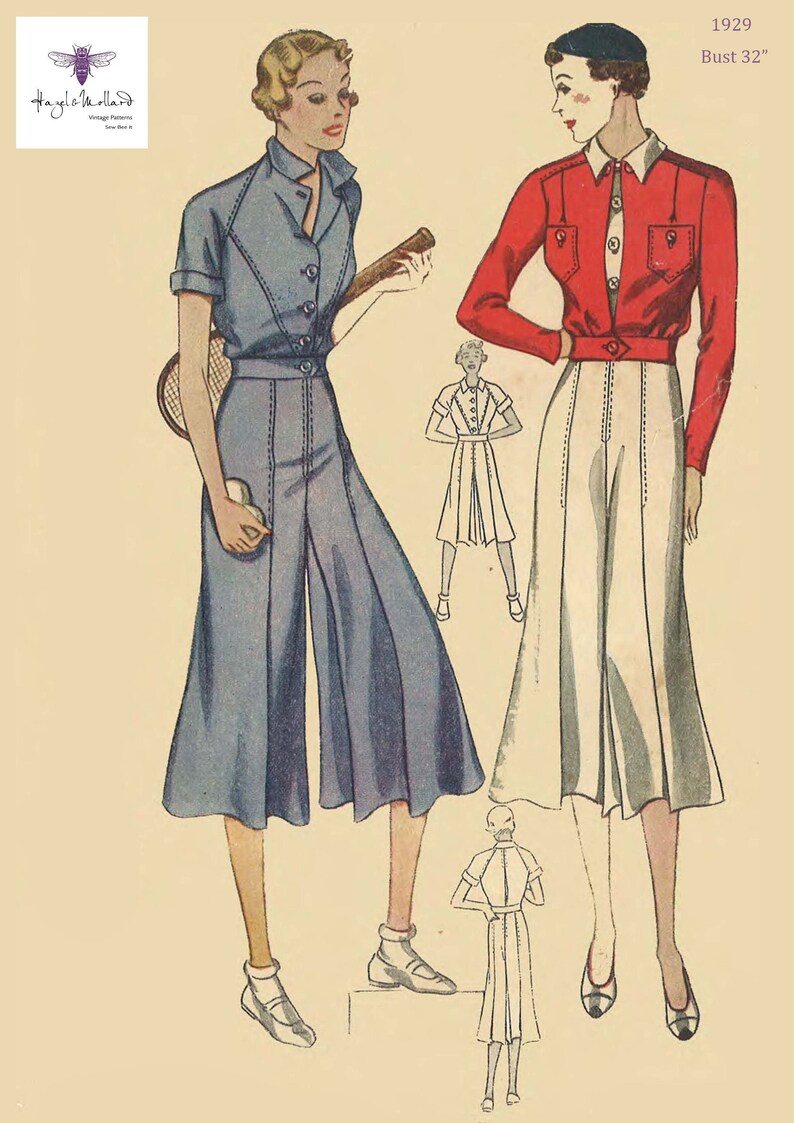 Vintage 1930's Sewing Pattern: Blouse Split Skirt & | Etsy