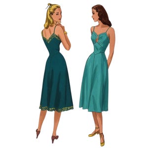 PDF - 1940&#39;s Pattern, Women&#39;s Full Length Slip - Bust 32” (81.3cm)  - Instantly Print at Home