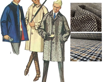 【vintage】 Oversizecoat Mod PDF - Vintage 1960s Sewing Pattern, Men's Mod Coat Overcoat
