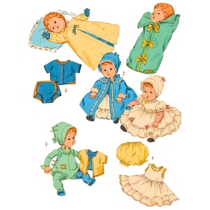 Vintage 1950 Schnittmuster: Puppenkleidung, Betsy Wetsy & Tiny Tears - Höhe 29.2 cm