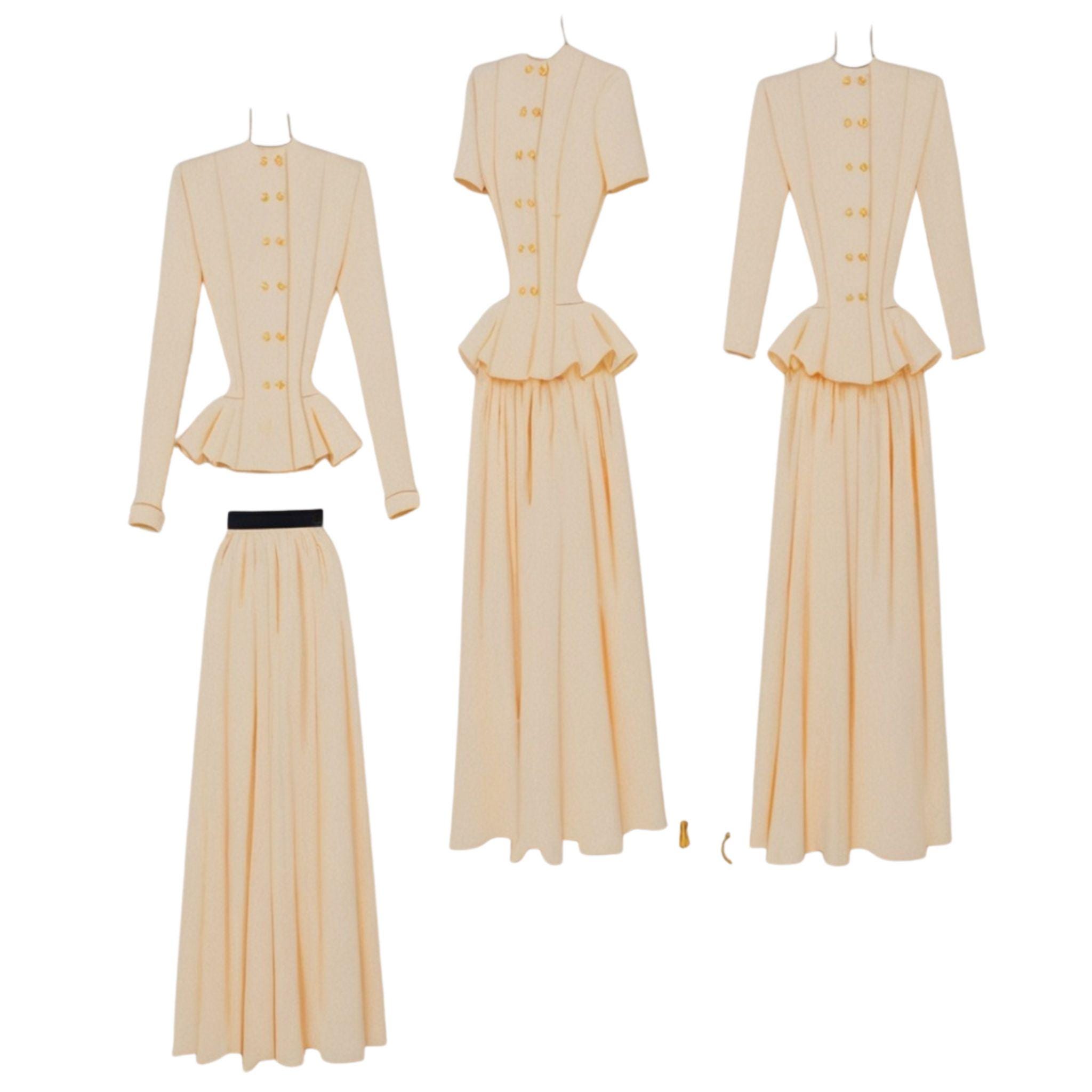 Patron De Couture Ancien - Tailleur Veste Et Jupe Taille 48, Adaptable