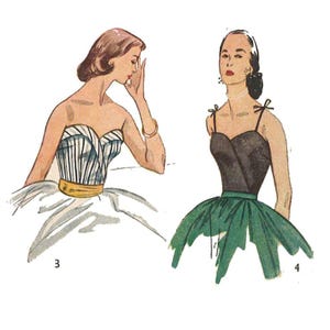 Vintage 1950's Sewing Pattern: Bombshell Blouse, Crop Tops - Bust 32" (81.3cm)
