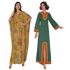 Vintage 1970s Pattern, Caftans Bust 32.5”- 42”(82.5cm-106.7cm)