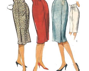 Vintage 1950's Sewing Pattern: Wiggle, Slim, Pencil, High Waisted, Hollywood Skirt - 26” - 36.5" (66cm - 93cm)