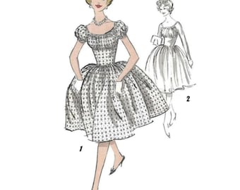 PDF - Wykrój sukienki dirndl w stylu Marilyn z lat 50. XX wieku: biust 89 cm (35 cali) - Pobierz