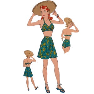 Vintage 1940&#39;s Sewing Pattern: Play Suit, Bra, Shorts and Pants - Bust 34” (86cm)