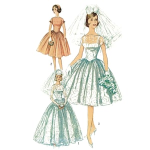 Vintage 1950&#39;s Sewing Pattern: Grace Kelly Style, Bridal Gown, Wedding Dress, Bridesmaid & Slip - Bust 36” (91.4cm)