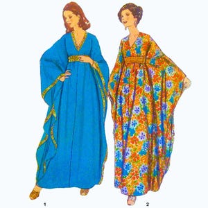 PDF - Vintage 1960s Pattern – Maxi Leisure Caftan - Bust: 34” – 36” (86.4cm-91.4cm) - Download