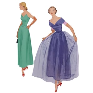 1940&#39;s Sewing Pattern: Stunning Evening Dress, Pointed Bodice - Bust 34&quot; (86cm)