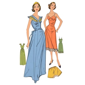 Vintage 1950s Sewing Pattern:  Lingerie, Nightdress, Slip & Knickers - Bust 38” (97cm)