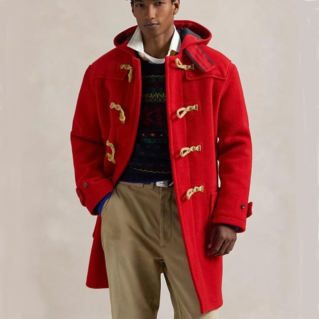 PDF 1940's Sewing Pattern Men's Duffle Coat With Hood Chest 38/ 97cm