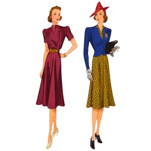 Vintage 1930&#39;s Sewing Pattern: Dress & Jacket - Bust 30” (76.2cm)