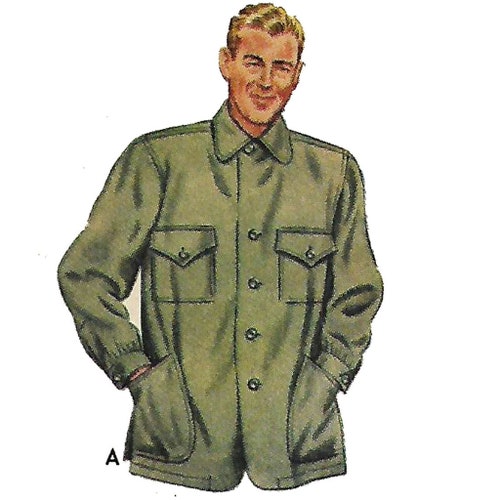 Vintage 1940's Sewing Pattern: Men's Lumber Jacket - Etsy