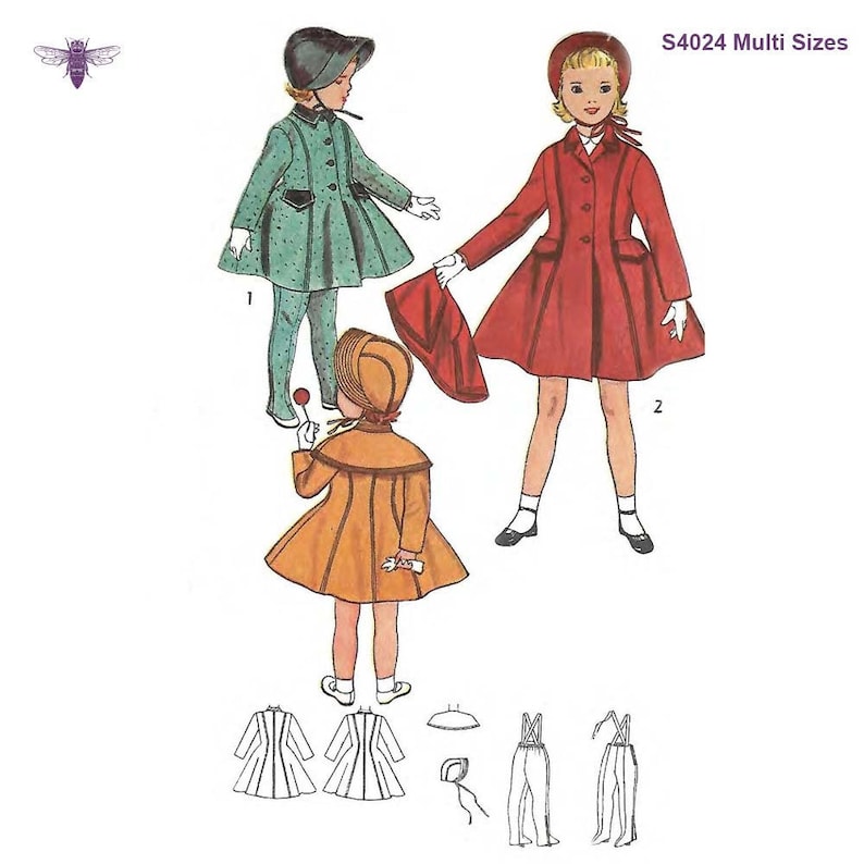Vintage 1950's Sewing Pattern Child's Coat Cape Etsy