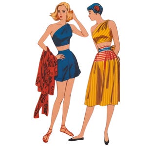 Vintage 1950&#39;s Sewing Pattern: Women&#39;s Beachwear - Bust 32” (81cm)