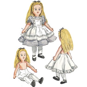 Vintage 1940s Sewing Pattern: Alice in Wonderland Doll & Clothes Height 18 45.7cm image 1