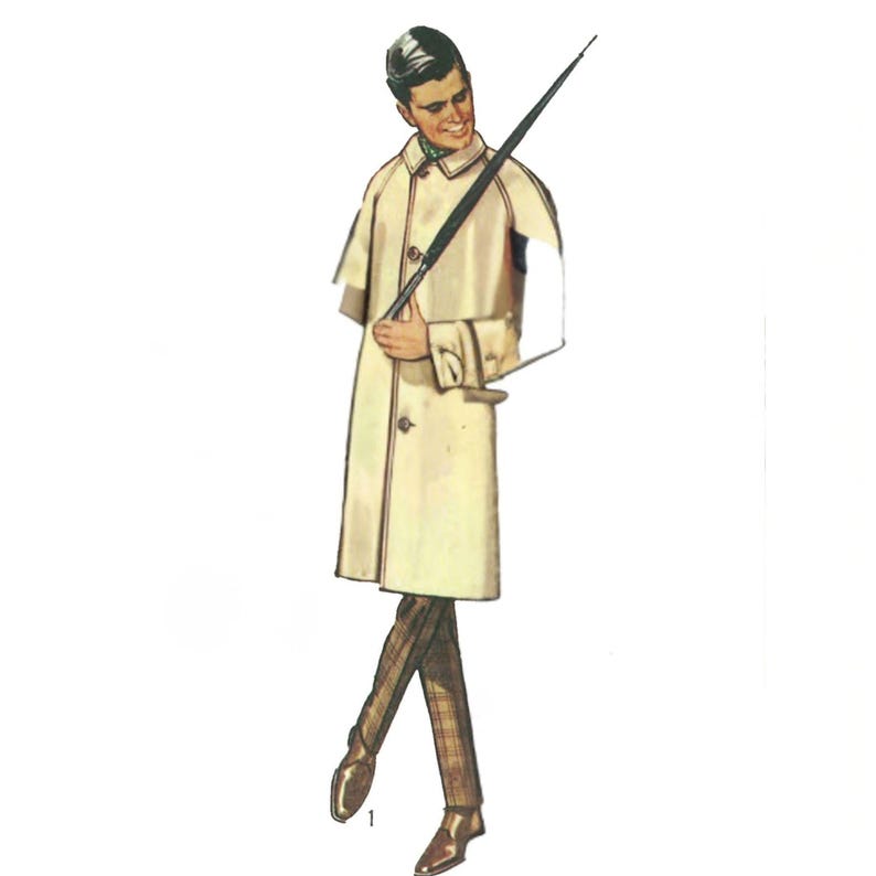 1960's Sewing Pattern Men's Mod Coat Overcoat - Various Sizes Available image 3