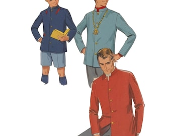 PDF - 1960&#39;s Sewing Pattern:  Men&#39;s Nehru Jacket - the Beatles - Chest 40&quot; (102cm) - Download