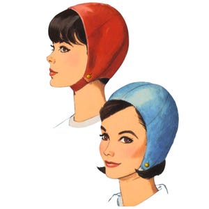 PDF - 1960s Mod Hat Sewing Pattern: Ladies Helmet Millinery, One Size - Download