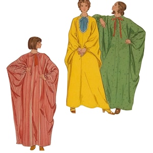 PDF - 1970&#39;s Sewing Pattern: Kaftan / Kimono, Loose Fitting Dress - Bust 38&quot; (96.5cm) / 40&quot; (101.6cm) - Download